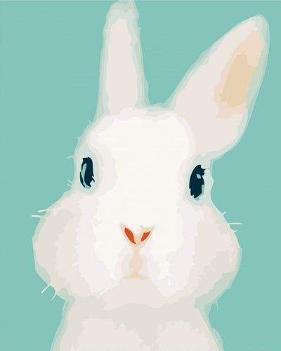 peinture par numéros | Lapin blanc | animaux facile lapins | FiguredArt