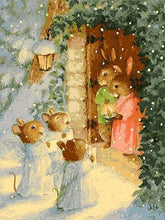 Charger l&#39;image dans la galerie, peinture par numéros | Lapins de noël | animaux facile lapins Noël | FiguredArt