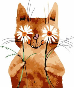 peinture par numéros | Le Chat et les Marguerites | animaux chats facile | FiguredArt