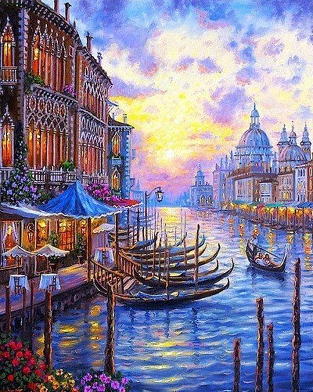 Peinture Par Numéro Pour Adultes - Coucher De Soleil Et Plage