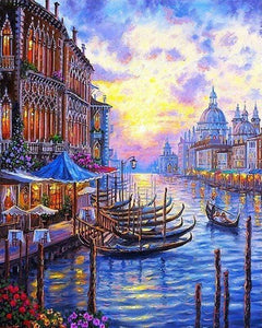 peinture par numéros | Le Grand Canal de Venise | complexe paysages ville | FiguredArt