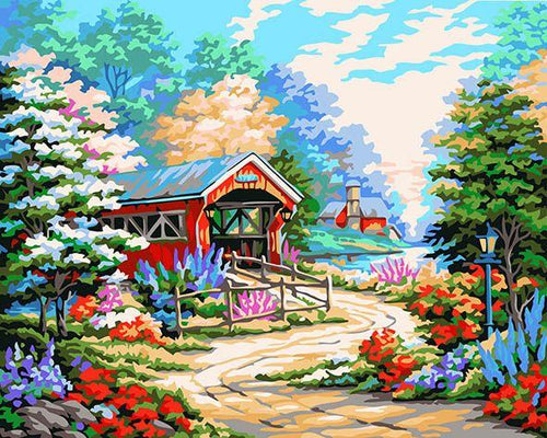 peinture par numéros | Le Jardin fleuri | Facile, fleurs, paysages | FiguredArt