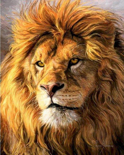 peinture par numéros | Le Lion | nouveautés animaux lions complexe | FiguredArt