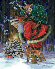 Charger l&#39;image dans la galerie, peinture par numéros | Le Père Noël portant ses Cadeaux | intermédiaire paysages | FiguredArt