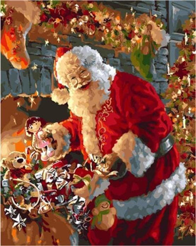 peinture par numéros | Le Sourire du Père Noël | intermédiaire Noël | FiguredArt