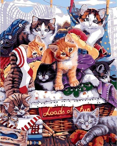 peinture par numéros | Les Chats en Fête | animaux chats complexe nouveautés | FiguredArt