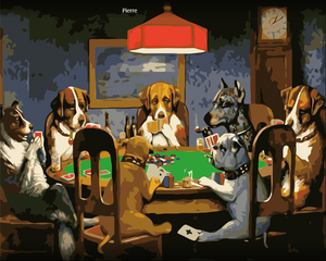 peinture par numéros | Les Chiens jouent au Poker | animaux, chiens, Complexe, france | FiguredArt
