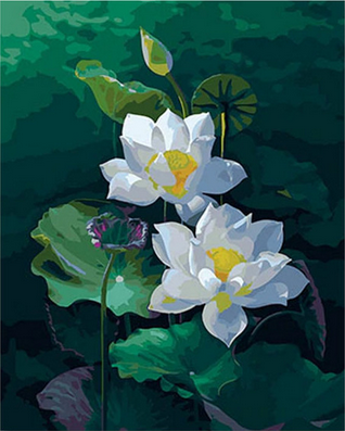 peinture par numéros | Les Fleurs du petit Lac | Facile, fleurs | FiguredArt