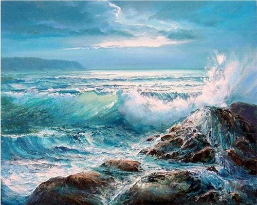 peinture par numéros | Les Vagues | complexe paysages | FiguredArt