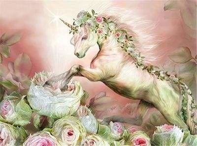peinture par numéros | Licorne dans les Fleurs | animaux complexe fleurs licornes | FiguredArt