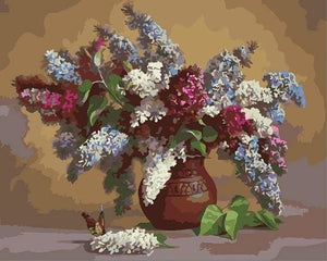 peinture par numéros | Lilas dans un Vase | fleurs intermédiaire | FiguredArt