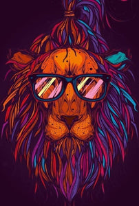 peinture par numéros | Lion à lunettes | animaux intermédiaire lions | FiguredArt