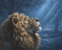 Charger l&#39;image dans la galerie, Peinture par numéros Lion dans la pénombre | Figured&#39;Art intermédiaire animaux lions nouveautés