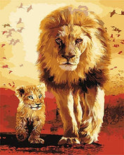 Charger l&#39;image dans la galerie, peinture par numéros | Lion et son Petit | animaux facile lions | FiguredArt