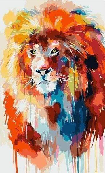 peinture par numéros | Lion flamboyant | animaux intermédiaire lions | FiguredArt
