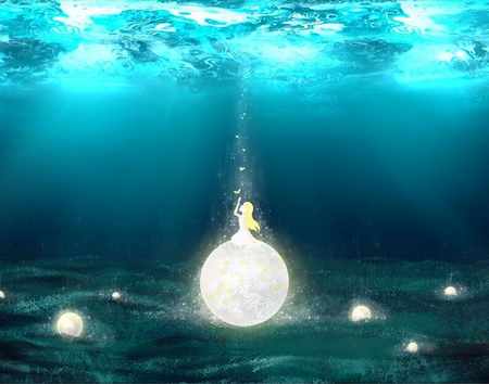 peinture par numéros | Lumière au fond de la mer | Complexe, paysages | FiguredArt