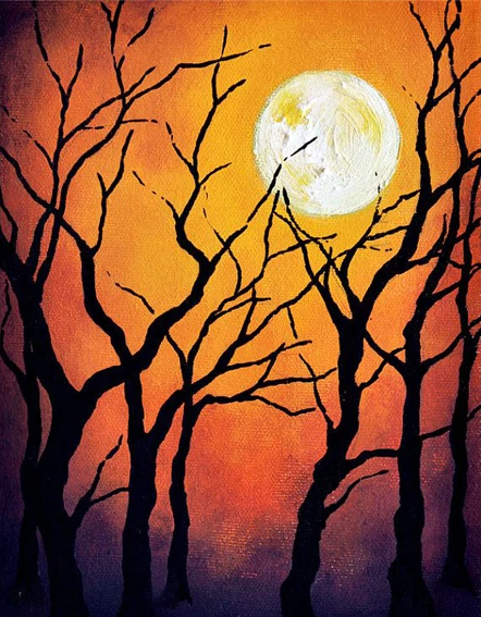 Figured'Art Peinture par Numéro Adulte avec Cadre Pleine Lune aux