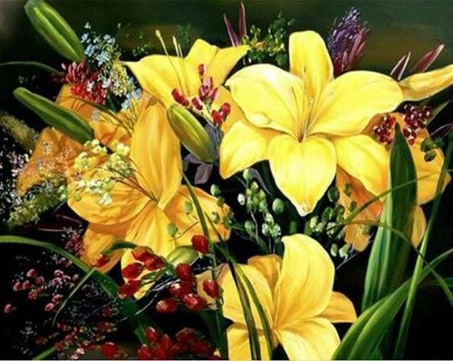 peinture par numéros | Lys jaunes | facile fleurs | FiguredArt