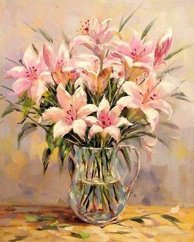 peinture par numéros | Lys roses | complexe fleurs | FiguredArt