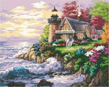peinture par numéros | Maison près du Phare | complexe paysages | FiguredArt