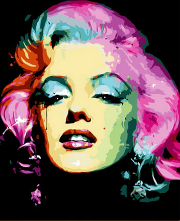peinture par numéros | Marilyn Monroe Cheveux Roses | Facile, portrait | FiguredArt
