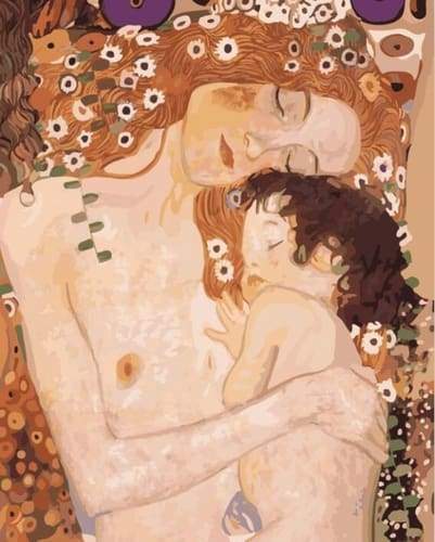 peinture par numéros | Mère et Enfant de Klimt | facile portrait reproduction | FiguredArt