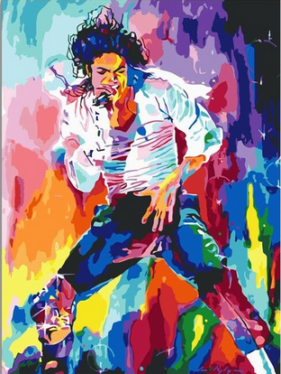 peinture par numéros | Michael Jackson en Couleur | Intermédiaire, portrait | FiguredArt