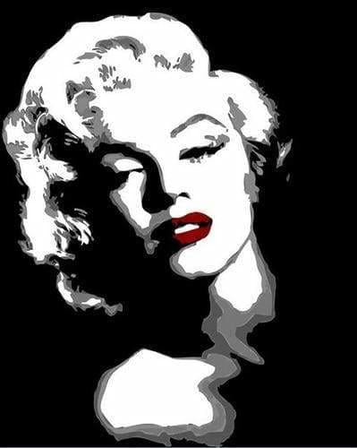 peinture par numéros | Monroe en noir et blanc | facile portrait | FiguredArt