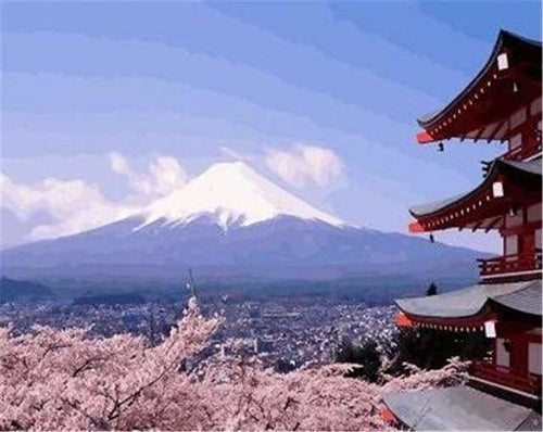 peinture par numéros | Montagne au Japon | complexe paysages | FiguredArt