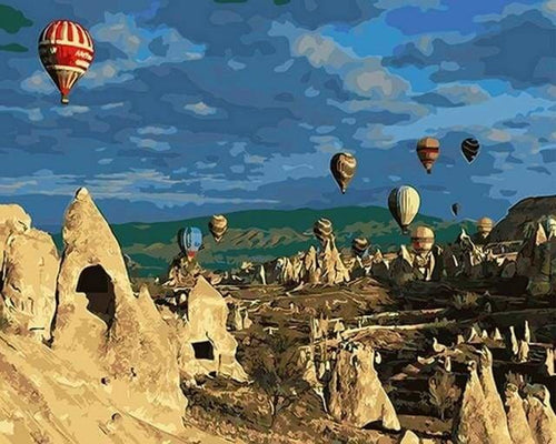 peinture par numéros | Montgolfières en Turquie | complexe paysages | FiguredArt