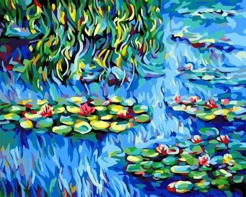 peinture par numéros | Nénuphars au bord de leau | intermédiaire paysages | FiguredArt