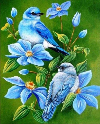 peinture par numéros | Oiseau bleu | animaux complexe fleurs oiseaux | FiguredArt