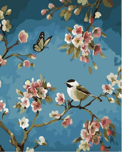 peinture par numéros | Oiseau et Papillon | animaux facile fleurs oiseaux papillons | FiguredArt