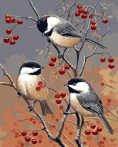 peinture par numéros | Oiseaux et Arbre Fruitier | animaux facile oiseaux | FiguredArt