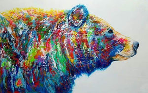 peinture par numéros | Ours multicolore | animaux complexe ours Pop Art | FiguredArt