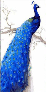 peinture par numéros | Paon bleu profond | animaux complexe paons | FiguredArt