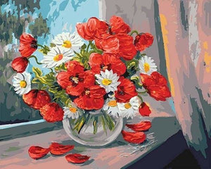 peinture par numéros | Pavots et Marguerites | facile fleurs | FiguredArt