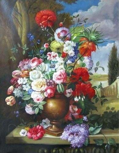 peinture par numéros | Paysage classique avec Fleurs | complexe fleurs | FiguredArt