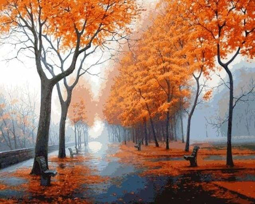 peinture par numéros | Paysage dans le Brouillard | complexe paysages | FiguredArt