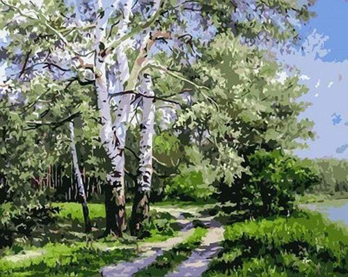 peinture par numéros | Paysage de Peupliers | arbres intermédiaire nouveautés paysages | FiguredArt