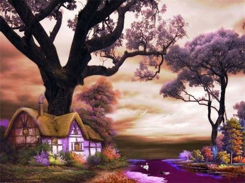 peinture par numéros | Paysage pourpre | complexe paysages | FiguredArt