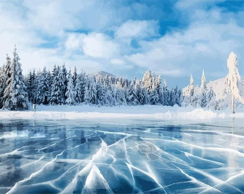 peinture par numéros | Paysages de Glace et Neige | hiver, Intermédiaire, paysages | FiguredArt