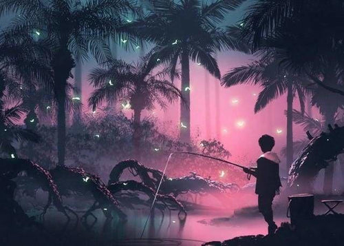 peinture par numéros | Pêche de Nuit | complexe paysages | FiguredArt