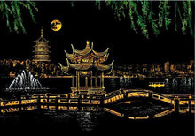 Charger l&#39;image dans la galerie, peinture à gratter | Peinture à gratter - Lac en Chine | Format A3 (29.7x42cm) - FiguredArt