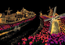 Charger l&#39;image dans la galerie, peinture à gratter | Peinture à gratter - Les Tulipes aux Pays-Bas | Format A3 (29.7x42cm) - FiguredArt