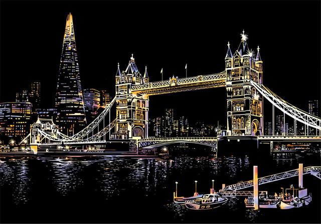 peinture à gratter | Peinture à gratter - Pont de Londres | Format A3 (29.7x42cm) - FiguredArt