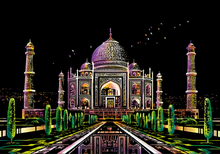 Charger l&#39;image dans la galerie, peinture à gratter | Peinture à gratter - Tah Mahal en Inde | Format A3 (29.7x42cm) - FiguredArt