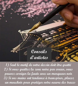 peinture à gratter | Peinture à gratter - Tour Eiffel | Format A3 (29.7x42cm) - FiguredArt
