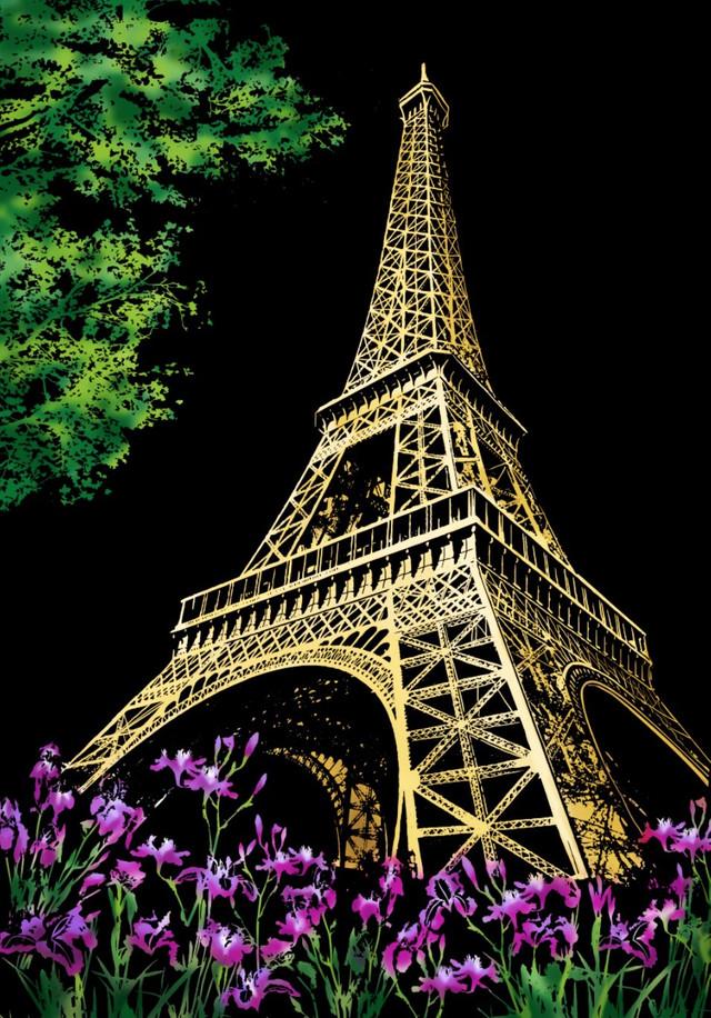 peinture à gratter | Peinture à gratter - Tour Eiffel à Paris | Format A3 (29.7x42cm) - FiguredArt