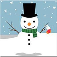 Peinture par numéros Enfants | Bonhomme de Neige sous la Neige | Figured'Art